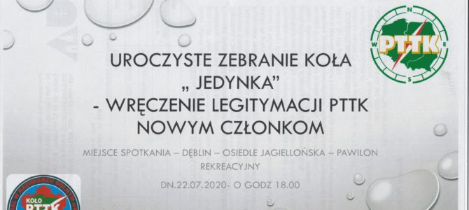 UROCZYSTE ZEBRANIE KOŁA JEDYNKA PTTK